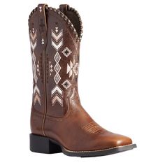 Style number: 10038327 Full grain leather Canyon tan 11" shaft height Wide square toe 4LR™ comfort and stability system Intricate embroidery and whipstitch detailing All day cushioning insole with rebound Duratread™ outsole 1.375" horseman heel Thrift Outfit, Cowgirl Things, Ariat Cowgirl Boots, Cowgirl Boots Square Toed, Brown Cowgirl Boots, Cute Cowgirl Boots, Cowboy Photography, Ariat Cowboy Boots, Cowgirl Stuff