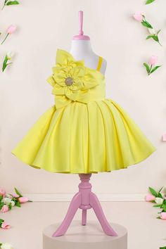 Maya Yellow Dress Yellow Party Dress, Silver Flower Girl Dress, Yellow Party Dresses, Birthday Festivities, Lemonade Birthday, Purple Flower Girl Dress, Girl Green Dress, Flower Girl Dresses Blue, Yellow Party