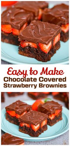 easy to make chocolate covered strawberry brownies