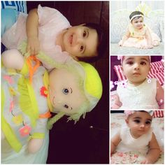 a collage of photos with babies in different outfits