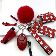 Our Self-Defense Keychain Is The Perfect Way To Stay Safe And Secure. Made Of High-Quality Materials, It's Designed To Withstand Everyday Wear And Tear And Is A Must-Have Personal Safety Accessory For Women Of All Ages. The Keychain Features A Stylish Design That Can Be Easily Attached To Your Keys, Purse, Or Backpack, Ensuring It's Always Within Reach When You Need It. Safety Tools, Defense Keychain, Eagle Necklace, Self Defense Keychain, Car Key Ring, Personal Safety, Silver Eagles, Red Strawberry, Keychain Set