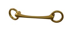 a golden metal hook on a white background