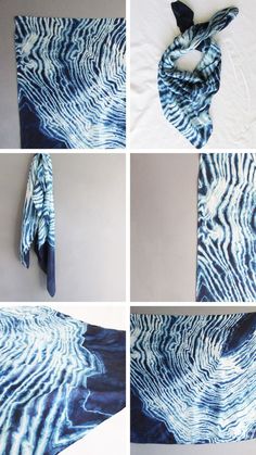 four pictures show how to tie an animal print scarf