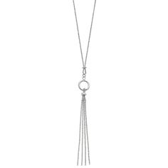 "Accent your wardrobe with this chic sterling silver mesh tassel necklace. Accent your wardrobe with this chic sterling silver mesh tassel necklace. Chain length: 16 in. + 2-in. extender Chain type: mesh Metal: sterling silver Plating: rhodium Finish: matte, polished, satin Packaging: boxed Please note, due to the high value of this item, a signature may be required upon delivery. Size: 16"". Gender: female. Age Group: adult." Elegant Metal Tassel Necklace, Chic Silver Jewelry With Tassels, Elegant Silver Metal Tassel Necklace, Elegant Silver Dangle Tassel Necklace, French Street Fashion, Mesh Necklace, Chain Lengths, Tassel Necklace, Size 16