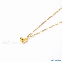 Orcajump - Elegant Gold-Plated Sweetheart Pendant Chain Necklace - Stylish Gold Finish Cute Heart Pendant Necklace With Clavicle Chain, Cute Heart Shaped Clavicle Chain Jewelry, Cute Gold Necklace With Heart Charm, Cute Gold Necklaces With Heart Charm, Cute Heart Shaped Clavicle Chain, Cute Heart-shaped Clavicle Chain, Cute Heart Pendant Necklace, Cute Gold Heart Necklace With Heart Beads, Cute Heart Shaped Necklace With Adjustable Chain