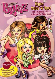 the front cover of bratz salon n spa