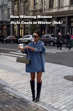 Fall Dallas Outfit, Boots In The Summer Outfits, Fall Outfits 2023 Street Style, Wrap Dress And Boots Outfit, October Dinner Outfits, Fall Outfit Inspo 2023 Work, Spring 2024 Work Fashion, Outfit Inspo 2024 Spring, Urban Professional Outfits