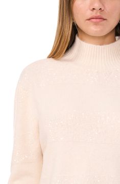 Whether your style goal is fun or fancy, a sequin-striped sweater understands the assignment. 22" length (size Medium) Mock neck Long sleeves Ribbed cuffs and hem 73% acrylic, 24% polyester, 3% spandex Dry clean Imported Mock Neck Sweater, Striped Sweater, Vince Camuto, Neck Sweater, Mock Neck, Your Style, Sequin, Dry Clean, Nordstrom