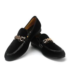 Need to spruce up your style meter? Then, pick these exquisite loafers. The velvet upper and solid pattern adds a touch of elegance, while the rubber outsole and short plush insole ensure comfort and durability. With a slip-on closure and metal decor detailing, these loafers are both convenient and stylish. Step up your fashion game with these stunning men's loafers.Specifications Upper Material: Velvet Style: Fashion Men Shoes Shoes Type: Loafers Season: Spring/Autumn Pattern Type: Geometric Outsole Material: Rubber Origin: Mainland China Occasion: Wedding Model Number: XH999-66 Lining Material: Short Plush Item Type: Loafers Item: Party and Wedding Men Shoes Insole Material: Short Plush Gender: Men Shoes Fit: Fits true to size, take your normal size Feature: Hard-Wearing,Breathable,water Party Slip-on Dress Shoes With Rubber Sole, Party Loafers With Almond Toe Slip-on, Party Dress Shoes Slip-on Closed Toe, Slip-on Closed Toe Party Dress Shoes, Elegant Black Moccasins For Fall, Elegant Black Fall Moccasins, Elegant Pointed Toe Tassel Loafers For Party, Elegant Tassel Loafers With Pointed Toe For Party, Party Slip-on Loafers With Round Toe