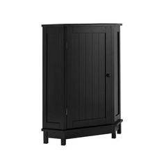 a black wooden cabinet with two doors