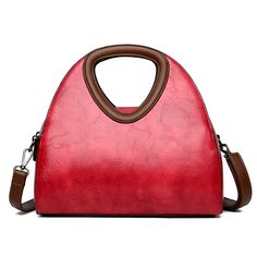 Color: Red Retro Crossbody Satchel For Errands, Retro Crossbody Hobo Bag With Large Capacity, Retro Satchel Shoulder Bag For Errands, Burgundy Handheld Shoulder Bag With Large Capacity, Retro Crossbody Shoulder Bag For Errands, Trendy Hobo Satchel Bag, Retro Shoulder Bag With Large Capacity And Double Handle, Chic Burgundy Shoulder Bag With Detachable Handle, Burgundy Handheld Bag With Large Capacity