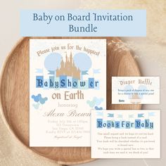 the baby on board birthday party is set up with its own name and address card