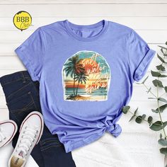 Salt Water and Sunshine Shirt, Summer Vibes Shirt, Sunshine Shirt, Trendy Summer Tee, Beach Vibes Shirt, Salty Summer Shirt, Ocean Vibes Tee   Dear Customer, We're here to give you best Summer shirt options for you. We want to make everyone smile with our cute , stylish and trendy graphic T-shirts. We can assure you this shirt will be perfect Summer gift whether you will buy it yourself or for someone else. 1. Important Check size chart before you purchase 2. How to Order * Pick your shirt type Summer Purple Top With Funny Print, Purple Graphic Print Tops For Vacation, Purple Crew Neck Top For The Beach, Casual Purple Beach T-shirt, Casual Purple T-shirt For Beach, Casual Purple T-shirt For Vacation, Casual Purple Tops For Beach Season, Purple Short Sleeve T-shirt For Beach, Trendy Purple Top For Beach Season