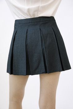 PINSTRIPE PLEATED MINI SKIRT Features: High waisted A-line fit Mini length Pleated detail Button/zipper closure Fabric: 100% Polyester JS6415 Pleated High Waist Mini Skirt For School, High Waist Pleated Mini Skirt For School, Trendy Short Pleated Skirt For Work, Pleated Short Skirt For Work, Trendy Pleated Mini Skirt For School, School Mini Skirt With Accordion Pleats, Mini Pleated Skirt For Work, Accordion Pleated Mini Skirt For School, Workwear Pleated Mini Skirt