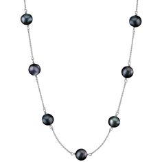 Elegant Black Pearl Necklace For Evening, Luxury Black Pearl Chain Necklace, Elegant Black Pearl Necklace, Luxury Black Pearl Necklace With Round Beads, Luxury Black Tahitian Pearl Necklaces, Formal Black Tahitian Pearl Necklace, Luxury Black Single Strand Pearl Necklace, Elegant Black Pearl Necklace With Charm, Classic Black Pearl Chain Necklace