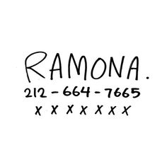 the word ramon written in black ink on a white background with an x and y symbol