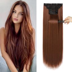 PRICES MAY VARY. MORE VOLUME - At 320g 28 inches, REECHO's thickest and largest hair extensions set ever! Each pack includes: 2 pieces of 4.7 inches wide 2 clips in wefts;1 piece of 6.5 inches wide 3 clips in weft;1 piece of 7.7 inches wide 4 clips in weft DIY FUN - You can decide how many pieces to wear.The customer who have the baby hair no longer think the hair extensions as heavy job.If the hair extensions is long for you, you can cut it by scissors MATERIALS - Heat Resistant Fiber,able to r Dark Copper, Wig Accessories, Curling Iron, Baby Hair, Styling Tools, Clip Ins, Fall Hair, Baby Hairstyles, Heat Resistant