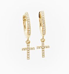 A classic pair of hoop earrings embezzled with diamonds. Made to sparkle all night, wear them solo for a super cute look, or stack them with other favorites for a funky look. Made to mix and match with the rest of your earring collection. We love how versatile these lovely studs are.
Size: approximately 11mm Hoops, cross: 5.3 x 7.6mm Small Hoop Diamond Pierced Earrings, Pierced Small Hoop Diamond Earrings, Small Hoop Earrings With Pave Setting, Small Hoop Earrings With Pave Setting Fine Jewelry, 14k Gold Dangle Hoop Earrings With Diamond Accents, Individual Diamond Dangle Huggie Earrings, Diamond Pierced Hoop Earrings, Single Small Hoop Diamond Earring, Pierced Cubic Zirconia Huggie Diamond Earrings