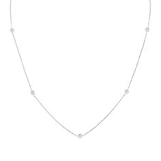 For A Glamorous Look, Wear This 18k White Gold, Diamond By The Yard, Diamond Station Necklace Day To Night. This Beautiful Necklace Features 7 Bezel Set Round Cut Diamonds Delicately Strung On A Chain, Combine Weight 0.25ct. Spring Ring Clasp, 19.5 Long, Weight 2.1gm, Hallmark 18k (1 Inch = 25.4 Mm; 1 Dime = 17.9mm). All Items Are Pre-Owned Unless Otherwise Stated. This Means They Have The Usual Aspects Of Pre-Owned Jewelry, Such As Light Scratches, Wear And Tarnish. Please Review All The Photos Which Will Be Part Of The Description. Jr7413 Diamond By The Yard, Jewelry Education, Glamorous Look, Diamond Guide, Station Necklace, Beautiful Necklace, Round Cut Diamond, Diamond Gemstone, Custom Rings