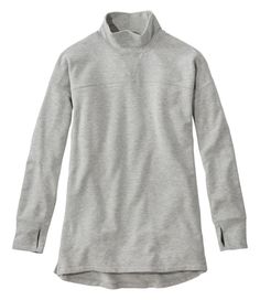 Beyond soft, this stretchy turtleneck sweatshirt is brushed on the inside to feel extra cozy, with a high-collar that adds warmth and invites you to unwind. It's a breathable yet comfy layer you can wear with almost anything. Slightly Fitted: Softly shapes the body. Falls at thigh. In a breathable blend of 87% Modal®, 10% polyester and 3% spandex. Brushed on the inside for next-to-skin softness. UPF 50+ blocks at least 97. 5% of the sun's UV rays — 10x more powerful than a white cotton tee. Mach Turtleneck Sweatshirt, Active Outfits, Women's Sweatshirts, Womens Fleece, Active Women, Pullover Sweatshirts, L L Bean, Uv Rays, Women Pullover