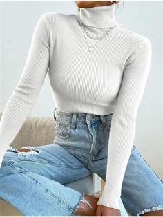 ⚡Buy 2024 Turtleneck Ribbed Knit Sweater Brown S under $14.00 in Sweaters at AnotherChill.com Online. Style: Casual. Pattern Type: Plain. Details: Rib-Knit. Type: Basic Tops. Neckline: High Neck. Sleeve Length: Long Sleeve. Sleeve Type: Regular Sleeve. Length: Regular. Fit Type: Slim Fit. Fabric: High Stretch. Material: Fabric. Composition: 50% Polyester, 27% Viscose, 23% Nylon. Care Instructions: Hand wash or professional dry clean. ✓2024 S/S OUTFITS. Check reviews and buy Turtleneck Ribbed Kni Look Legging, Bodycon Floral Dress, Sweaters Online, Ribbed Knit Sweater, Crop Top Blouse, Basic Tops, Mode Inspiration, Outfit Casual, Christmas Women