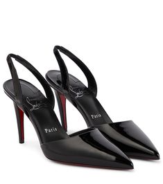 Louboutin Online, Black Peep Toe Heels, Mesh Heels, Louboutin Heels, Christian Louboutin Heels, Metallic Sandals, Patent Leather Heels, Slingback Heel, Slingback Pump