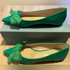 C. Paravano Green Flats, Size 37 (Us Size 7) - Unused. Comes With Shoe Covers And Box. I Received These As A Birthday Gift, But I’m A Size 36 (Us Size 6) So I’m Unable To Wear Them. Casual Green Pointed Toe Flats, Chic Green Round Toe Flats, Elegant Green Low Heel Flats, Elegant Green Flats For Summer, Green Office Flats, Green Closed Toe Flats For Party, Green Flat Heel Flats For Work, Green Low Heel Flats For Spring, Green Pointed Toe Flats For Summer