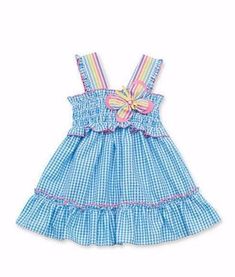 RARE EDITIONS Baby Girl 24M Butterfly Gingham Dress NWT X X Click to Enlarge Click to Enlarge Your little girl will be ready for the season ahead in this cute check seersucker dress! A smocked bodice and striped grosgrain ribbon butterfly finish this adorable style.   Cotton/Polyester Washable Hits at knee Pullover Sleeveless Ribbon butterfly applique' NWT, new with tags You don't have to spend hundreds of dollars for name brand clothing. I have some wonderful clothing that is new and in perfect Ribbon Butterfly, Seersucker Dress, Brand Clothing, Newborn Dresses, Gingham Dress, Baby & Toddler Clothing, Grosgrain Ribbon, Gingham