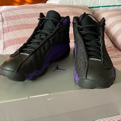 Great Condition. Additional Pictures Available If Needed. Purple Leather Lace-up Jordan Shoes, Purple Leather Low-top Jordan Shoes, Sporty Purple Jordan Shoes With Rubber Sole, Purple Sporty Jordan Shoes With Rubber Sole, Purple Low-top Leather Basketball Shoes, Purple Leather Low-top Basketball Shoes, Mid-top Purple Leather Sneakers, Purple Basketball Shoes With Contrast Sole, Purple Leather Mid-top Sneakers