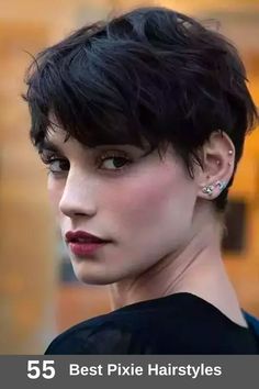 Check out the best pixie haircuts for this year which includes classic, long, short, curly pixie, layered pixie, mixie cut, pixie cut with curtain bangs, short bangs, bowl cut and many more. Pixie Cut With Curtain Bangs, Curtain Bangs Short, Short Curly Pixie, Hairstyles And Haircuts, Short Bangs, Curly Pixie, Bangs Short, Bowl Cut