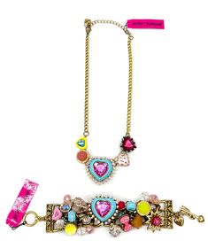 Multicolor Heart-shaped Metal Jewelry, Multicolor Heart Shaped Metal Jewelry, Heart-shaped Multicolor Metal Jewelry, Multicolor Metal Jewelry For Valentine's Day, Valentine's Day Multicolor Metal Jewelry, Multicolor Metal Jewelry With Heart Charm, Vintage Multicolor Jewelry For Valentine's Day, Multicolor Heart Pendant Jewelry In Metal, Multicolor Heart-shaped Jewelry With Adjustable Chain