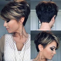 20 Top Incredible Short Haircuts with Bangs - Stylendesigns #easyshorthairstyles Beautiful Pixie And Bob Short Hairstyles 2019 Short Haircuts With Bangs, Pixie Bob Hairstyles, Short Hairstyle