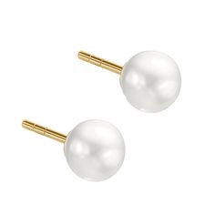 These lustrous round pearl stud earrings radiate effortless beauty. Set in 14k gold, their timeless design makes them the perfect piece to transition seamlessly from day to night. Pearl size ranges from 6mm-6.5mm.  Stud Earrings Specifications: Metal: 14K Yellow-gold. Gold Weight: 0.22 gr. Gemstone Type: Pearl Total Gemstones: 2 Welcome to Ran Gov Jewelry, where timeless elegance meets modern sophistication. Since 1962, our family-owned business has been dedicated to crafting exquisite 14 karat Pearl Accessories, Effortless Beauty, Stud Earrings For Women, Pearl Gemstone, Unique Gifts For Her, Yellow Gold Earring, Pearl Stud Earrings, Pearl Size, Pearl Studs