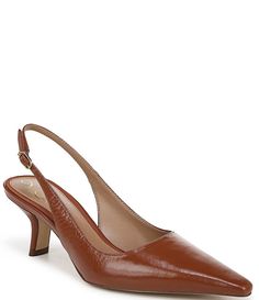 Sam Edelman Bianka Patent Leather Pointed Toe Sling Pumps | Dillard's Shoes Heels Pumps, Dillard's, Contemporary Fashion, Sam Edelman, Handbag Accessories, Patent Leather, Kids Shoes, Heel Height, Leather Upper