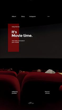 an image of a movie screen with the words it's movie time