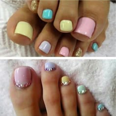 Easter Pedicure, Pedicure Design Ideas, Pedicure Design, Gel Nail Polish Colors, Soak Off Gel Nails, Awesome Nails