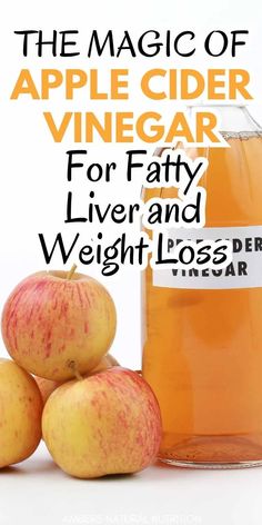 The magic of apple cider vinegar for fatty liver is due to the acetic acid in vinegar. Drinking apple cider vinegar is also good for weight loss, high blood sugar, and diabetes. Fatty liver, weight gain, and diabetes are interconnected, so apple cider vinegar is good for fatty liver and losing weight. Apple cider vinegar is a natural, effective, and inexpensive remedy for liver health. Vitamins For Liver Health, Liver Remedies, Liver Healing, Liver Diet Recipes, Apple Cider Vinegar Health, Treating Ibs, Drinking Apple Cider Vinegar, Liver Cleansing