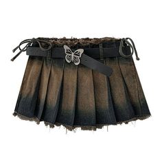 Add an edgy flair to your aesthetic outfit with this Denim Distressed Pleated Mini SkirtThe belt is not included Size:â€?S: Waist: 64cm/ 25.2 in. Hips: 98cm/ 38.6 in. Length: 30cm/ 11.8 inâ€?M: Waist: 68cm/ 26.8 in. Hips: 102cm/ 40.2 in.... Edgy Black Denim Skirt With Belt Loops, Grunge Mini Skirt With Belt Loops, Edgy Mini Skirt With Belt Loops For Summer, Edgy Skirt With Belt Loops For Summer, Edgy Denim Skirt With Belt Loops, Edgy Summer Skirt With Belt Loops, Edgy Mini Skirt With Belt, Edgy Belted Bottoms For Spring, Edgy Belted Spring Bottoms