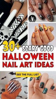 Nude Halloween Nail Designs, Halloween Nails 2024, Shapes For Short Nails, Disney Halloween Nail Designs, Simple Halloween Nail Art, Halloween Nails Aesthetic, Simple Halloween Nail Designs, Nails Ideas Halloween, Frankenstein Nails