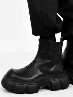 ■ Size guide ◾️ Size [cm] 24.0,24.5,25.0,25.5,26.0,26.5,27.0,27.5 Black High-top Techwear Boots, Techwear High-top Leather Boots, Mens Biker Boots Black, Luxury Ankle-high Boots For Men, Black Biker Ankle-high Boots, Mens Workout Tank Tops, Bodybuilding Clothing, Korean Mens Fashion, Women Office