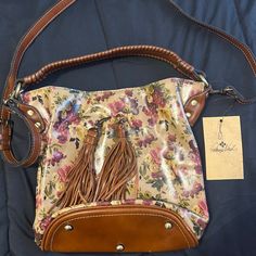 Antique Rose Collection. Feminine And Timeless! Brand New, Never Worn. No Blemishes Or Call Outs. Brown Floral Print Crossbody Shoulder Bag, Brown Floral Print Tote Shoulder Bag, Brown Floral Print Shoulder Bag For Daily Use, Brown Floral Print Shoulder Bag, Casual Brown Floral Print Bags, Brown Leather Bag With Floral Print, Brown Floral Print Bags For Summer, Brown Floral Print Summer Bags, Color Block Tote