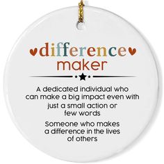 a white ceramic ornament with the words, differences between making and other things