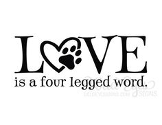 the words love is a four legged word