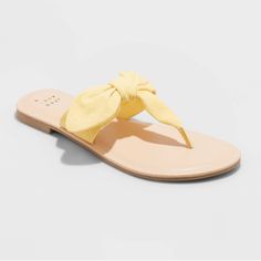 A New Day Women’s Sandals Size 9 Brand New Yellow Synthetic Flat Flip Flops, Yellow Flat Synthetic Flip Flops, Yellow Summer Flip Flops In Synthetic Material, Yellow Synthetic Summer Flip Flops, Casual Yellow Flip Flops With Cushioned Footbed, Casual Yellow Summer Flip Flops, Yellow Vacation Flip Flops, Adjustable Yellow Synthetic Flip Flops, Casual Yellow Cushioned Flip Flops