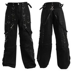 The Product Is A Pair Of Gothic-Style Cargo Pants For Men, Made Of Cotton Fabric With Ankle-Length And Pleated Front. It Features A Buckle Closure, Strap Accents, And Zips And Chains. The Pants Have A Skinny Fit And A Flat Front, With 5-Pocket Design And Solid Pattern. They Are Easy To Care For But Require Dry Cleaning. The Pants Are Suitable For Party/Cocktail Occasions, Vintage Style, And Bdsm Subculture. The Product Line Is Darkrock, And The Pants Are Associated With Various Themes Such As Pu Alt Fits, Goth Pants, Tripp Pants, Gothic Pants, Black Punks, Goth Outfits, Cargo Pants Men, Goth Fashion, Matching Outfits