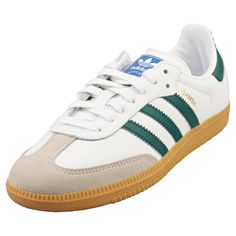 PRICES MAY VARY. 5.5 UK Material: leather, synthetic Closure: Laces Gender: Female Age: Adult Definitely the highlight of summer, try this adidas Samba Og model. Samba Green Stripes, Adidas Samba Green, Green Color Combinations, Fashion Trainers, Adidas Samba Og, Samba Og, Trainers Fashion, Work Style, Synthetic Materials