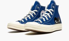 Chuck 70 CDG Hi 171846C Old School Converse, Play X Converse, Cdg Play, High Fashion Branding, High Top Shoe, Converse Chuck 70, Comme Des Garcons Play, Chuck 70, Blue Quartz