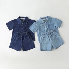 COLOR Blue, Light Blue GENDER Baby Girl, Baby Boy MATERIAL Cotton PATTERN Plain (Solid), Denim (Jean) SEASON Summer SIZE (AGE) 73 (6-9M), 80 (9-12M), 90 (12-24M), 100 (2-3Y) Boys Denim Jeans, Denim Baby, Solids For Baby, Shorts Sets, Baby Boy Clothing Sets, Boys Denim, Long Sleeve Onesie