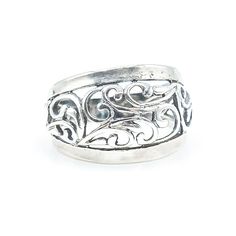 PREMIER DESIGNS Sterling Silver Floral Scroll Ring Size 5 Scroll Ring, Velvet Jewelry, Premier Designs, Holiday Sales, Gold Charm, Jewelry Pouch, Pandora Charms, Precious Metals, Black Velvet