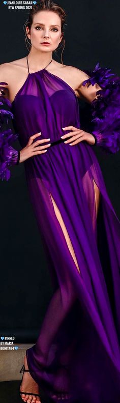 Jean Louis Sabaji, Black Orchid, Stunning Gowns, Amethyst Purple, Purple Lilac, Shades Of Purple, Love And Light, Red Formal Dress, Runway Fashion